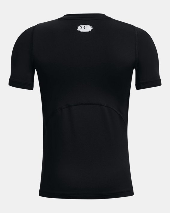 Boys' HeatGear® Short Sleeve, Black, pdpMainDesktop image number 1